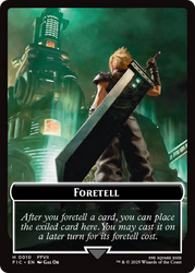 Foretell // Treasure Double-Sided Token (Surge Foil) [FINAL FANTASY Commander Tokens] Magic: The Gathering