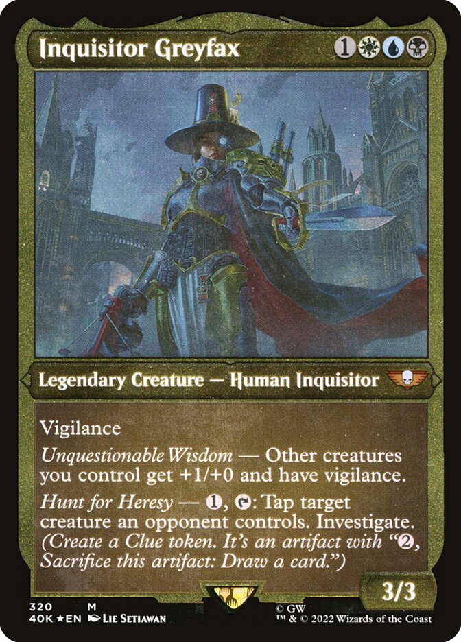 Inquisitor Greyfax (Display Commander) (Etched Foil) [Warhammer 40,000] Magic: The Gathering