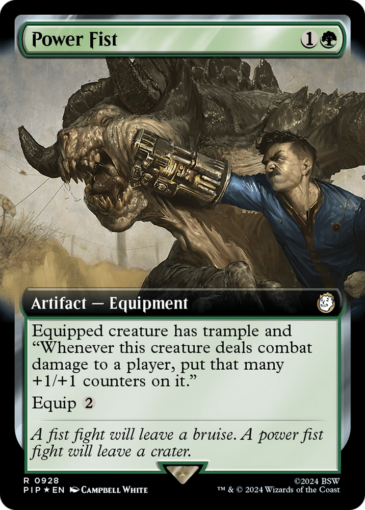 Power Fist (Extended Art) (Surge Foil) [Fallout] Magic: The Gathering