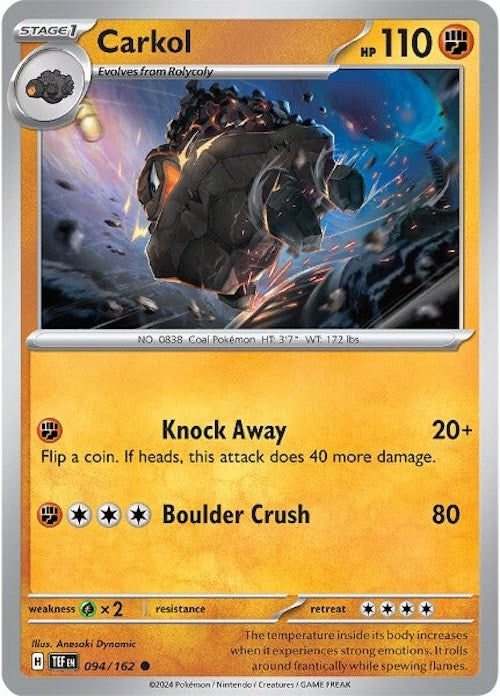 Carkol (094/162) [Scarlet & Violet: Temporal Forces] Pokémon
