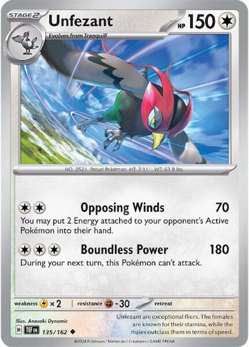 Unfezant (135/162) [Scarlet & Violet: Temporal Forces] Pokémon