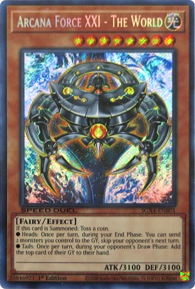 Arcana Force XXI - The World (Secret Rare) [SGX4-ENB01] Secret Rare - Yugioh Cards For Your TCG Needs!