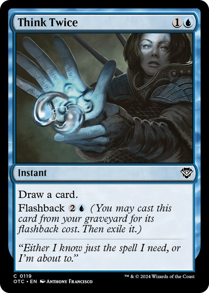 Think Twice [Outlaws of Thunder Junction Commander] Magic: The Gathering
