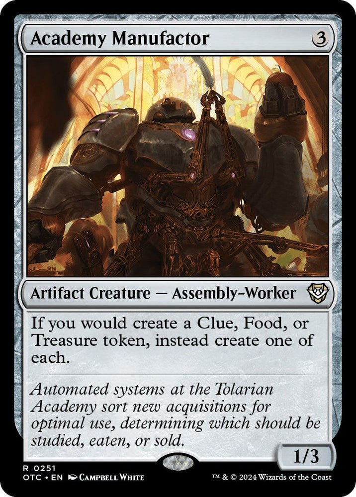 Academy Manufactor [Outlaws of Thunder Junction Commander] Magic: The Gathering