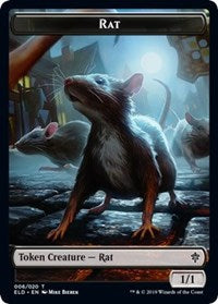 Rat // Food (18) Double-Sided Token [Throne of Eldraine Tokens] Magic: The Gathering