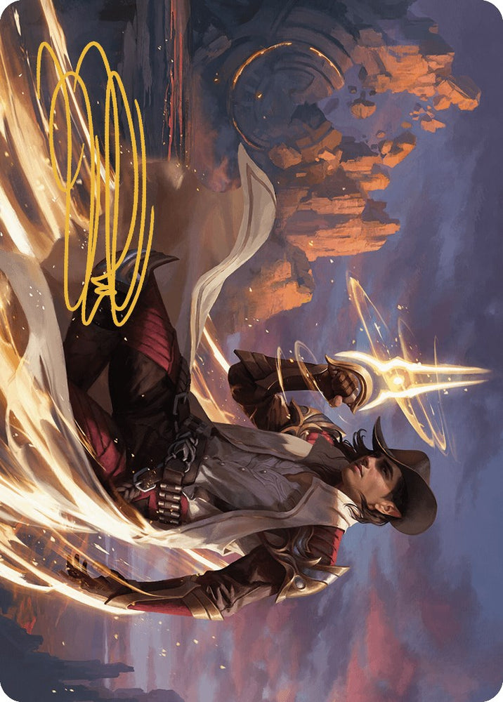 Kellan, the Kid Art Card (Gold-Stamped Signature) [Outlaws of Thunder Junction Art Series] Magic: The Gathering