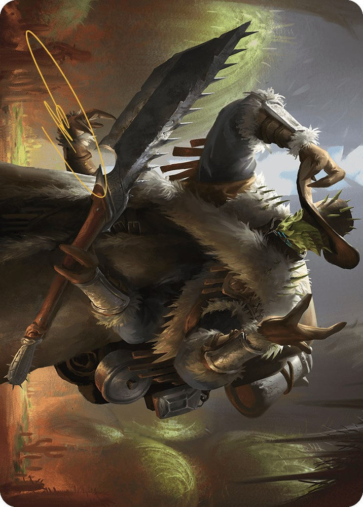 Hardbristle Bandit Art Card (Gold-Stamped Signature) [Outlaws of Thunder Junction Art Series] Magic: The Gathering