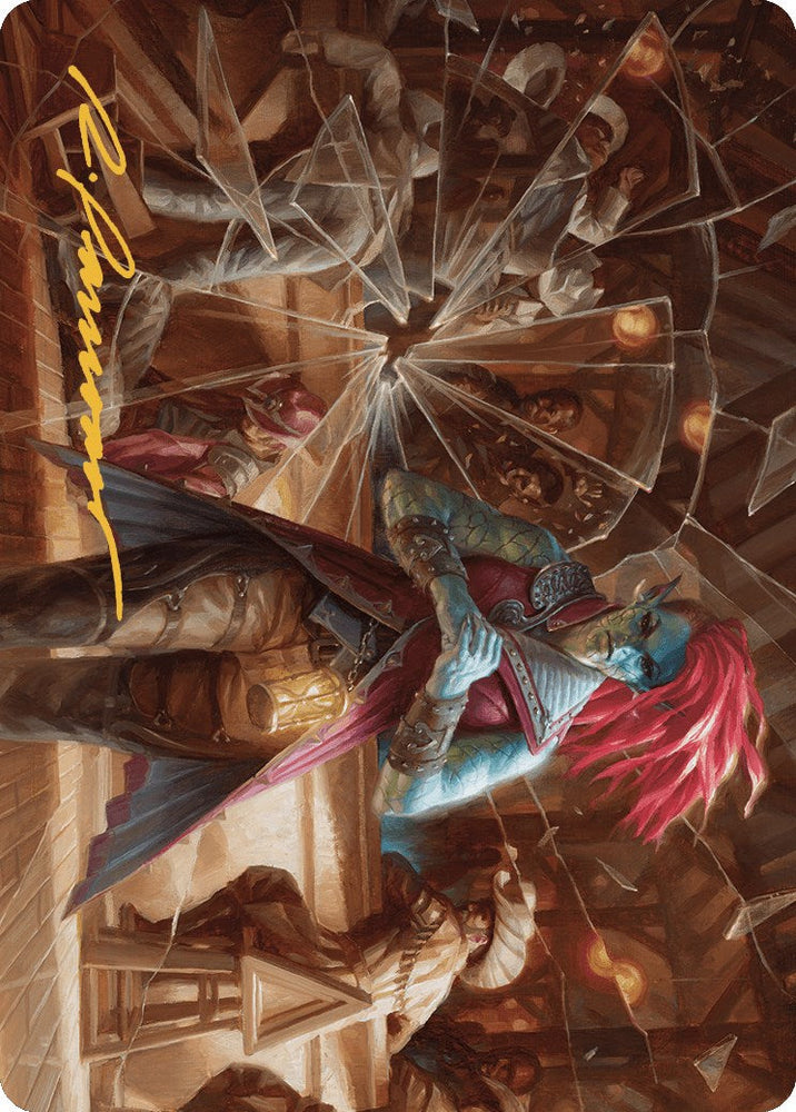 Obeka, Splitter of Seconds Art Card (Gold-Stamped Signature) [Outlaws of Thunder Junction Art Series] Magic: The Gathering