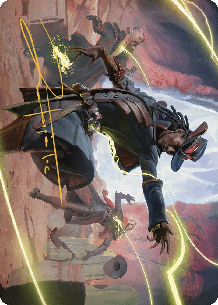 Lilah, Undefeated Slickshot Art Card (Gold-Stamped Signature) [Outlaws of Thunder Junction Art Series] Magic: The Gathering