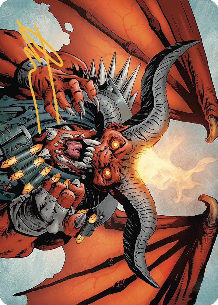 Rakdos, the Muscle Art Card (Gold-Stamped Signature) [Outlaws of Thunder Junction Art Series] Magic: The Gathering