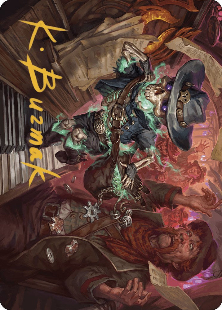 Tinybones, the Pickpocket Art Card (Gold-Stamped Signature) [Outlaws of Thunder Junction Art Series] Magic: The Gathering