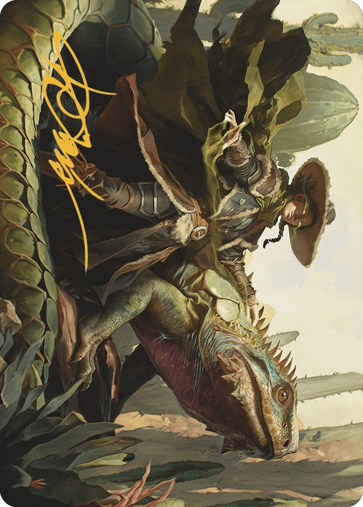 Outcaster Trailblazer Art Card (Gold-Stamped Signature) [Outlaws of Thunder Junction Art Series] Magic: The Gathering