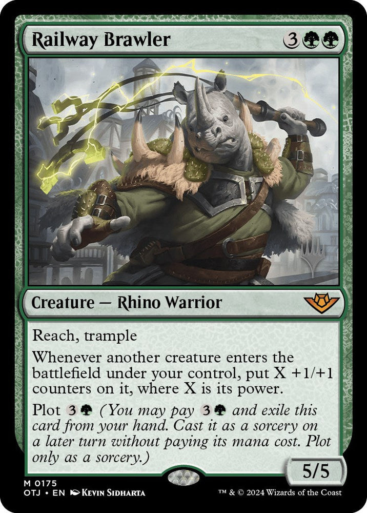 Railway Brawler (Promo Pack) [Outlaws of Thunder Junction Promos] Magic: The Gathering