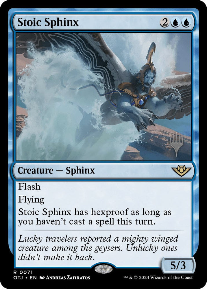 Stoic Sphinx (Promo Pack) [Outlaws of Thunder Junction Promos] Magic: The Gathering