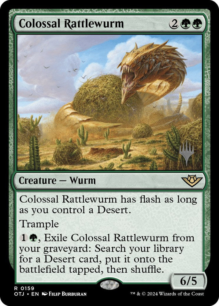Colossal Rattlewurm (Promo Pack) [Outlaws of Thunder Junction Promos] Magic: The Gathering