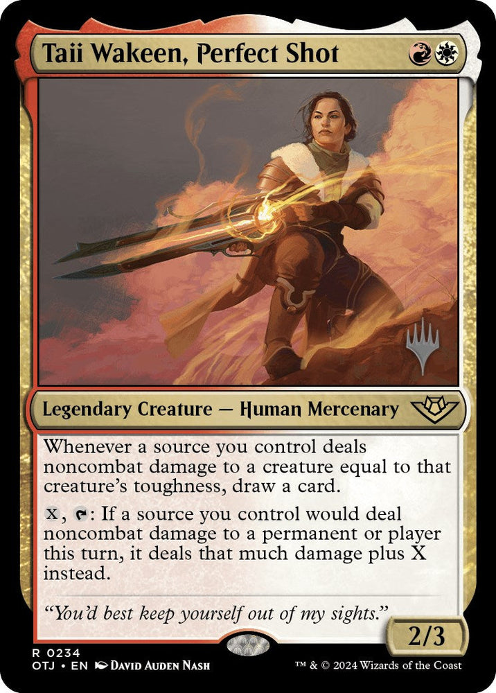 Taii Wakeen, Perfect Shot (Promo Pack) [Outlaws of Thunder Junction Promos] Magic: The Gathering