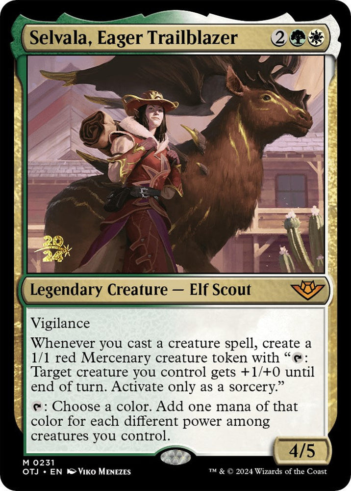 Selvala, Eager Trailblazer [Outlaws of Thunder Junction Prerelease Promos] Magic: The Gathering