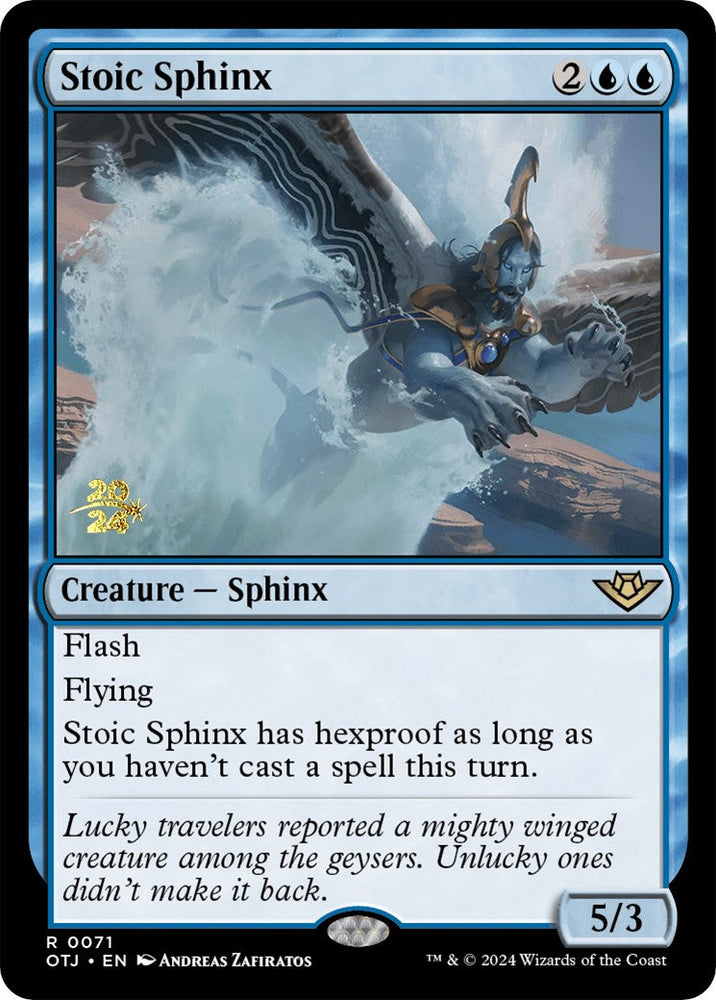 Stoic Sphinx [Outlaws of Thunder Junction Prerelease Promos] Magic: The Gathering