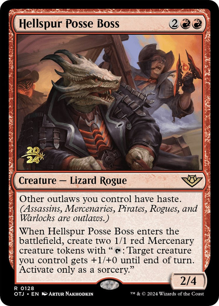 Hellspur Posse Boss [Outlaws of Thunder Junction Prerelease Promos] Magic: The Gathering