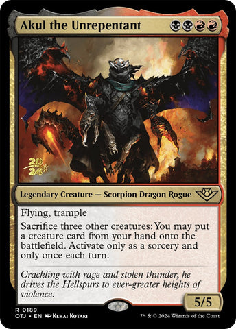 Akul the Unrepentant [Outlaws of Thunder Junction Prerelease Promos] Magic: The Gathering