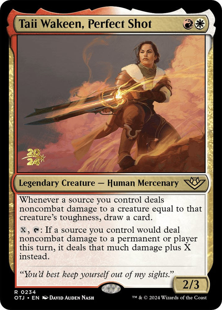 Taii Wakeen, Perfect Shot [Outlaws of Thunder Junction Prerelease Promos] Magic: The Gathering