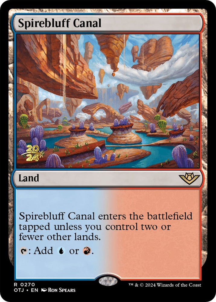 Spirebluff Canal (OTJ) [Outlaws of Thunder Junction Prerelease Promos] Magic: The Gathering