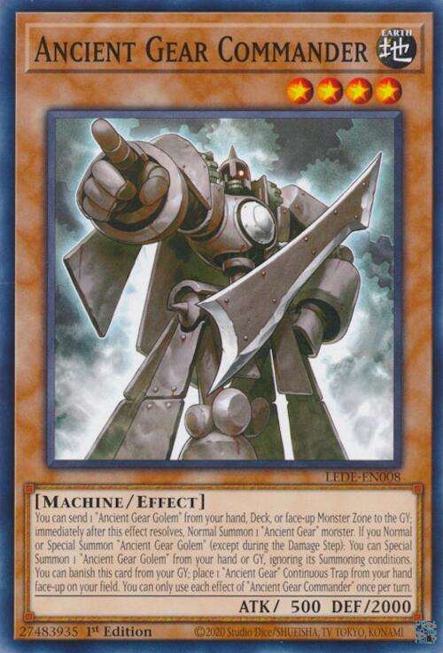 Ancient Gear Commander [LEDE-EN008] Common - Yugioh Cards For Your TCG Needs!