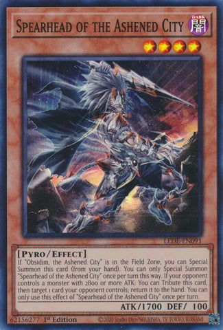 Spearhead of the Ashened City [LEDE-EN091] Super Rare - Yugioh Cards For Your TCG Needs!