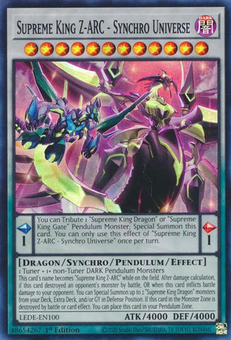 Supreme King Z-ARC - Synchro Universe [LEDE-EN100] Super Rare - Yugioh Cards For Your TCG Needs!