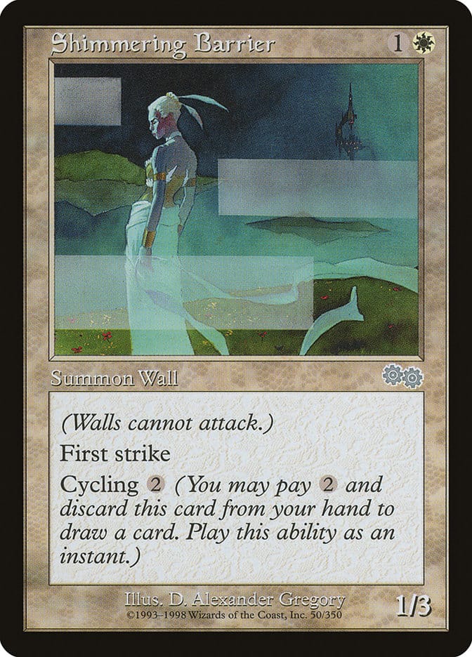 Shimmering Barrier [Urza's Saga] Magic: The Gathering