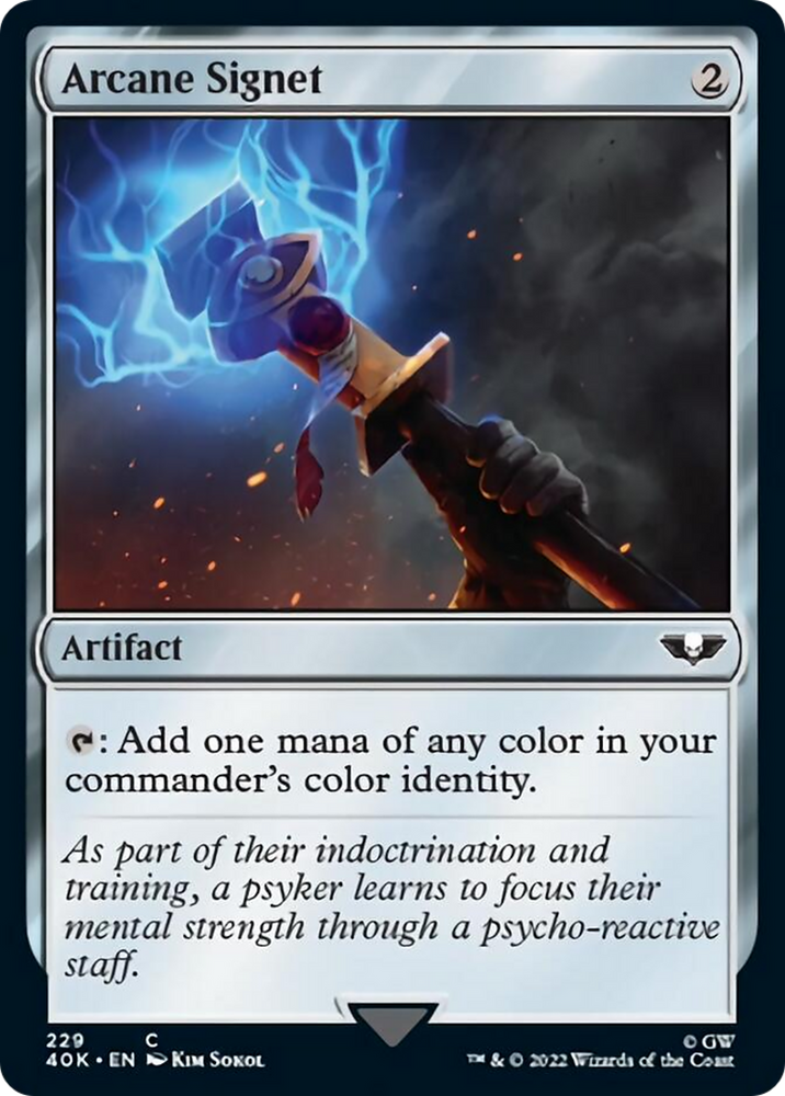 Arcane Signet (229) (Surge Foil) [Warhammer 40,000] Magic: The Gathering