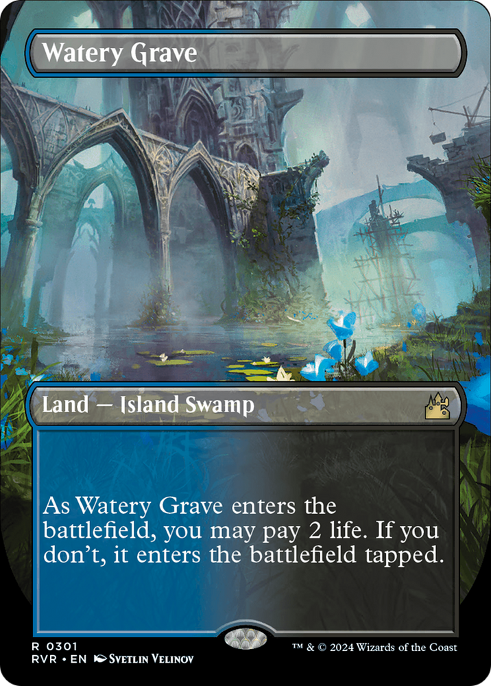 Watery Grave (Borderless) [Ravnica Remastered] Magic: The Gathering