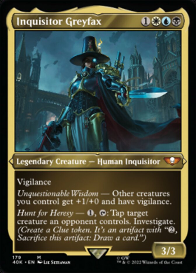 Inquisitor Greyfax (Display Commander) (Surge Foil) [Warhammer 40,000] Magic: The Gathering