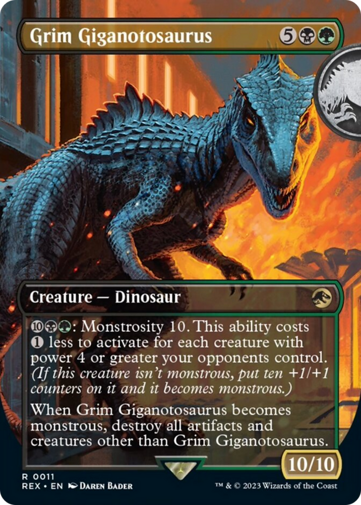Grim Giganotosaurus (Borderless) [Jurassic World Collection] Magic: The Gathering