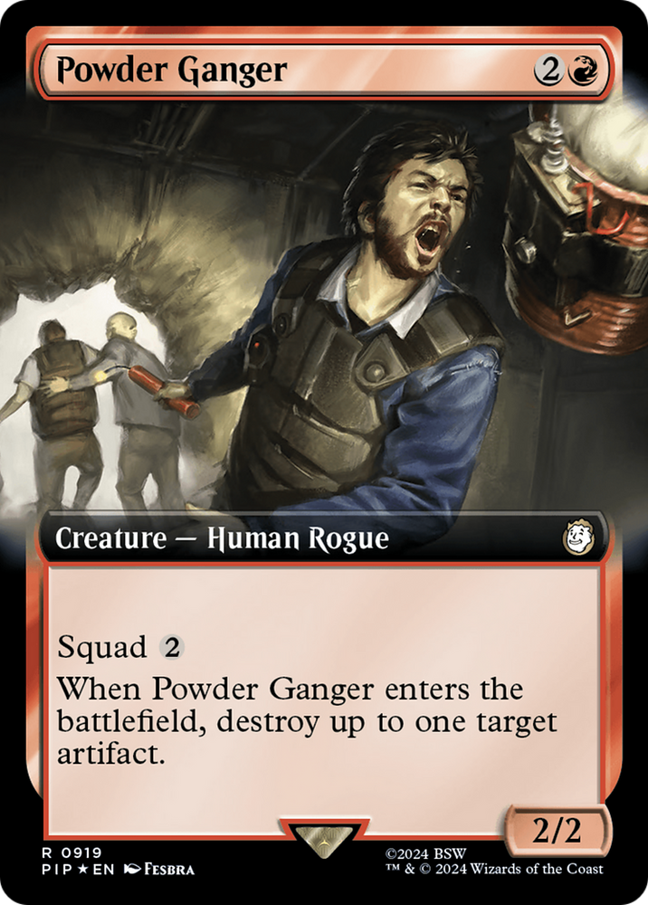 Powder Ganger (Extended Art) (Surge Foil) [Fallout] Magic: The Gathering