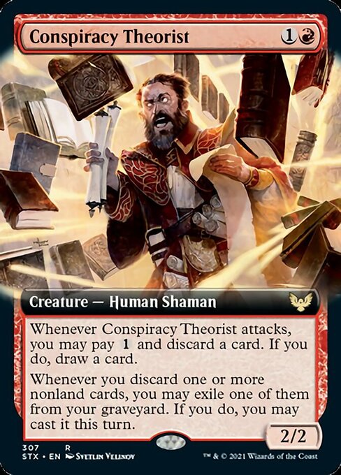 Conspiracy Theorist (Extended Art) [Strixhaven: School of Mages] Magic: The Gathering