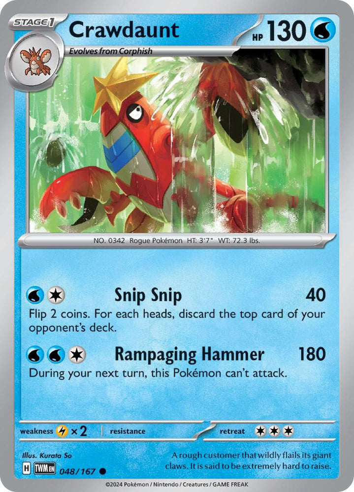 Crawdaunt (048/167) [Scarlet & Violet: Twilight Masquerade] Pokémon