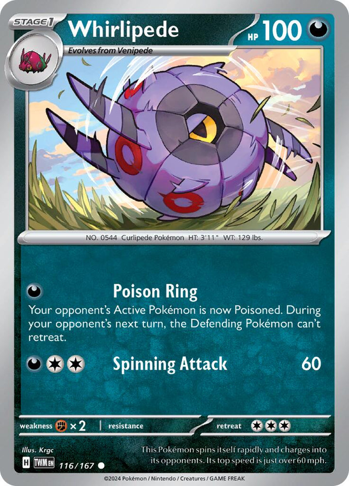 Whirlipede (116/167) [Scarlet & Violet: Twilight Masquerade] Pokémon