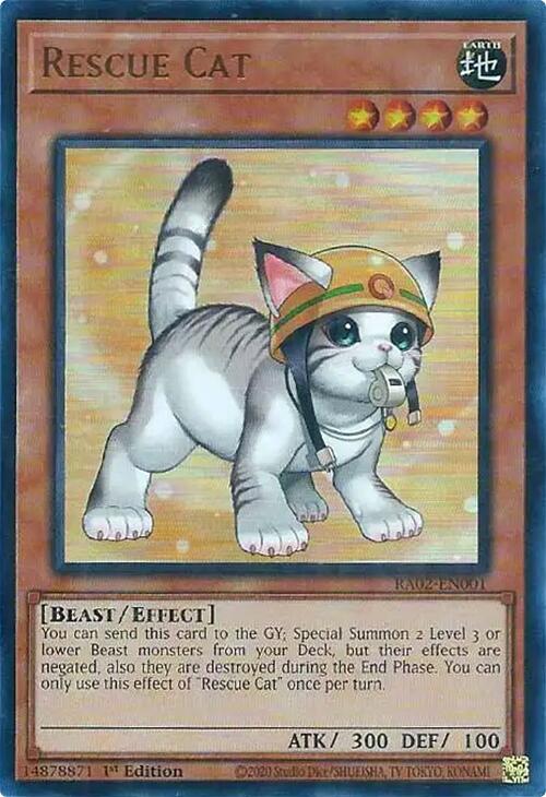 Rescue Cat (Alternate Art) [RA02-EN001] Ultra Rare - Yugioh Cards For Your TCG Needs!