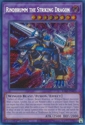 Rindbrumm the Striking Dragon (Secret Rare) [RA02-EN025] Secret Rare - Yugioh Cards For Your TCG Needs!