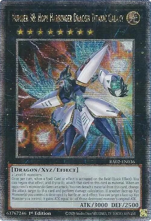 Number 38: Hope Harbinger Dragon Titanic Galaxy (Quarter Century Secret Rare) [RA02-EN036] - Yugioh Cards For Your TCG Needs!