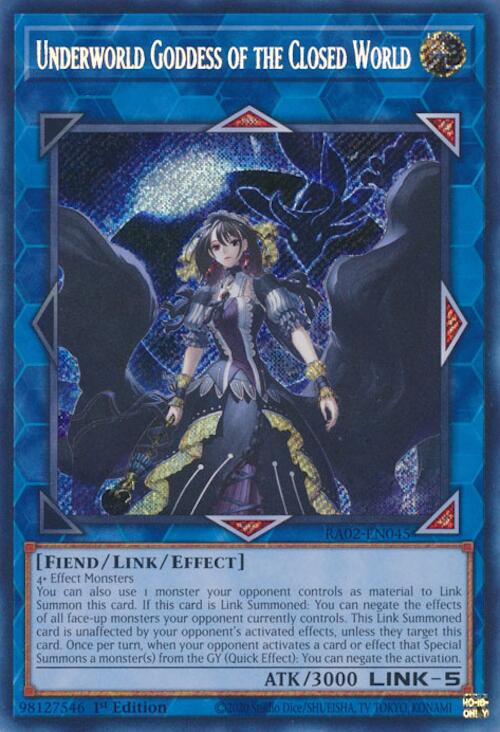 Underworld Goddess of the Closed World [RA02-EN045] Secret Rare - Yugioh Cards For Your TCG Needs!