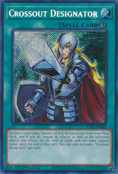 Crossout Designator (Secret Rare) [RA02-EN063] Secret Rare - Yugioh Cards For Your TCG Needs!