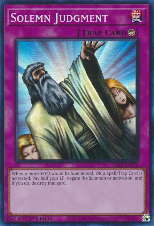 Solemn Judgment [RA02-EN075] Super Rare - Yugioh Cards For Your TCG Needs!