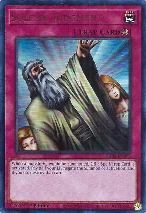 Solemn Judgment [RA02-EN075] Ultra Rare - Yugioh Cards For Your TCG Needs!