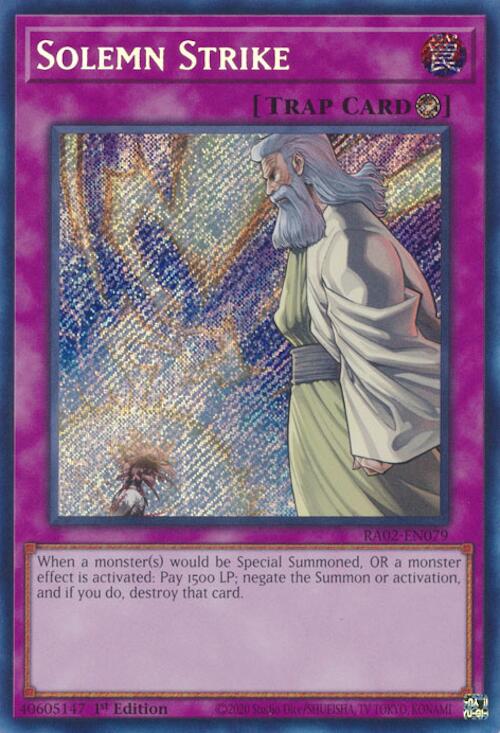 Solemn Strike [RA02-EN079] Secret Rare - Yugioh Cards For Your TCG Needs!