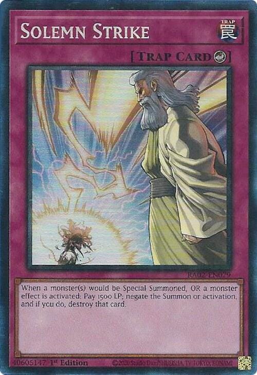Solemn Strike [RA02-EN079] Prismatic Collector's Rare - Yugioh Cards For Your TCG Needs!