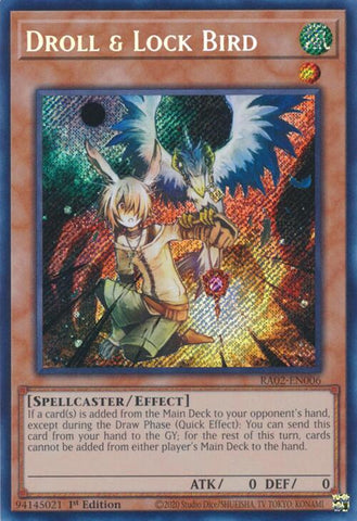 Droll & Lock Bird [RA02-EN006] Secret Rare - Yugioh Cards For Your TCG Needs!