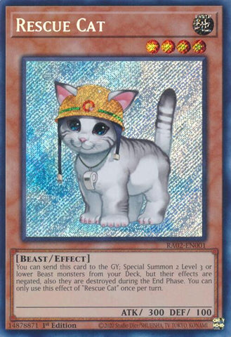 Rescue Cat [RA02-EN001] Secret Rare - Yugioh Cards For Your TCG Needs!