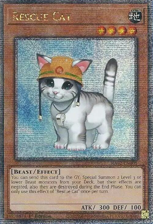 Rescue Cat (Quarter Century Secret Rare) [RA02-EN001] Quarter Century Secret Rare - Yugioh Cards For Your TCG Needs!